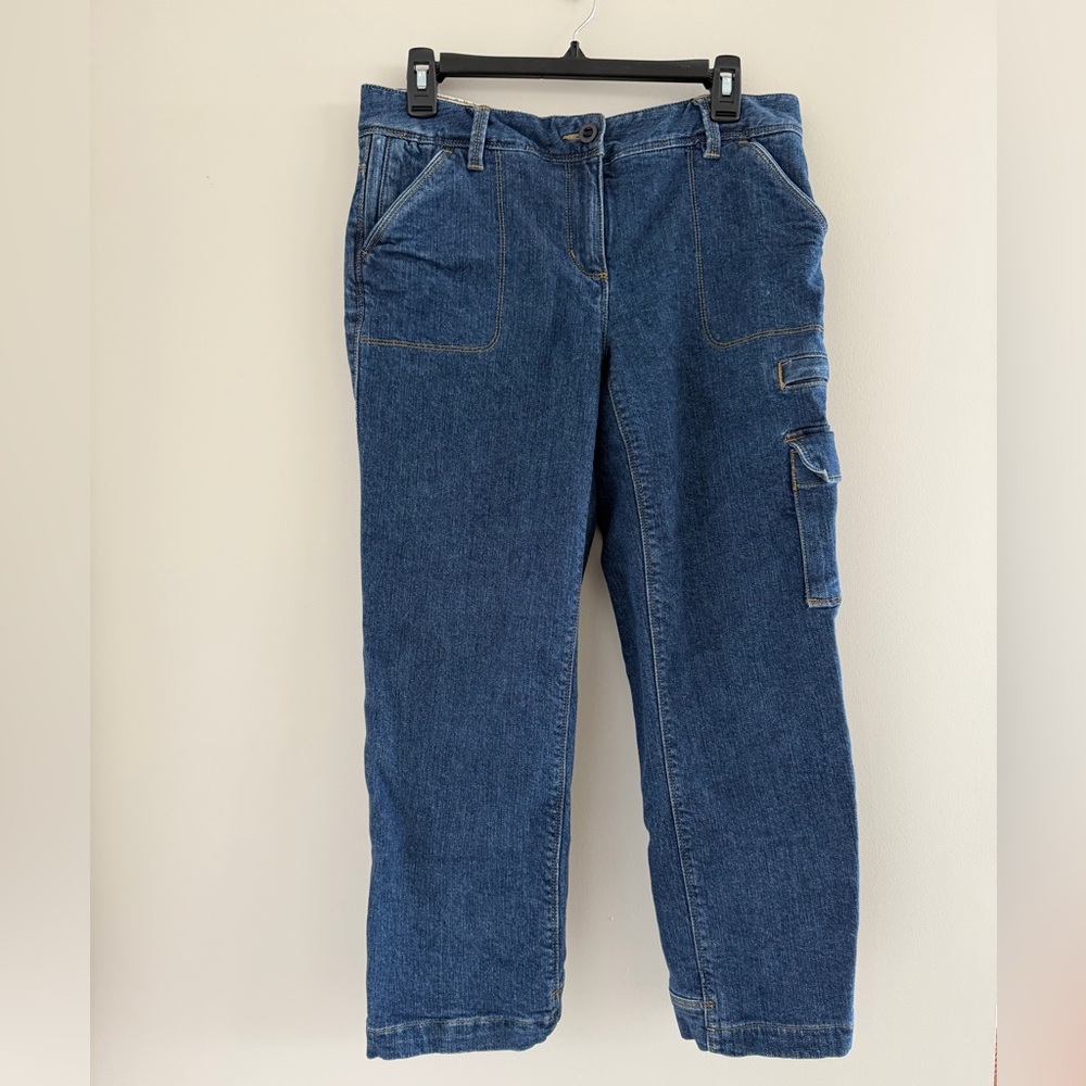 Lands' End Women’s 10 Petite Flannel Lined Wide Leg Warm Winter Jeans‎ Outdoor